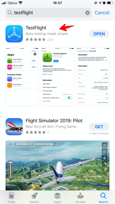 Download TestFlight from App Store
